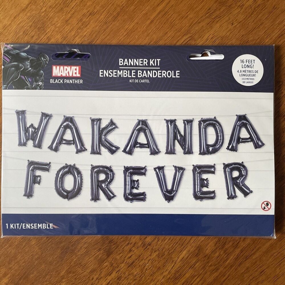 Marvel Black Panther Wakanda Forever Balloon Banner Kit 16' long